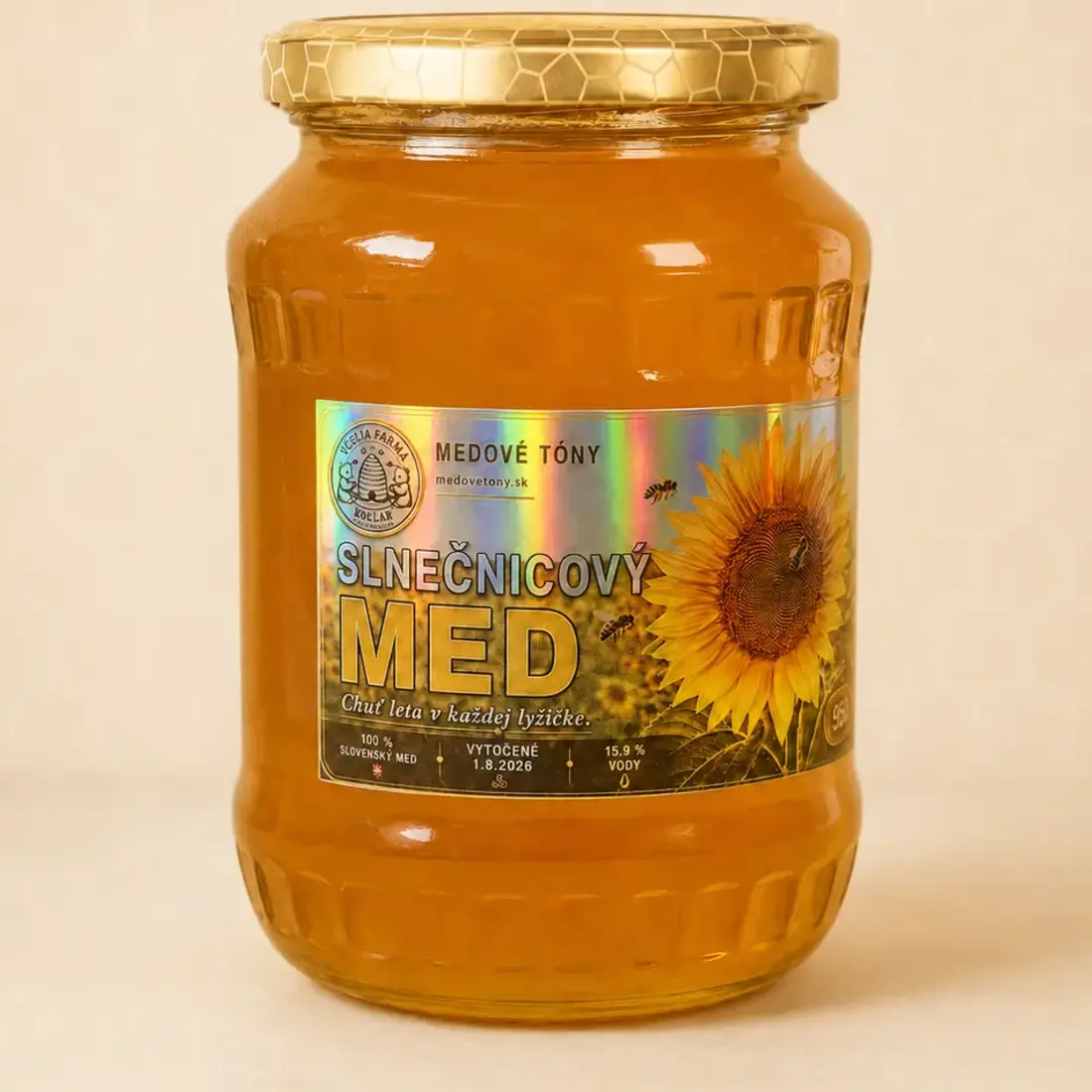 Slnečnicový med Včelia farma Kollár, 950 g, úroda 2026